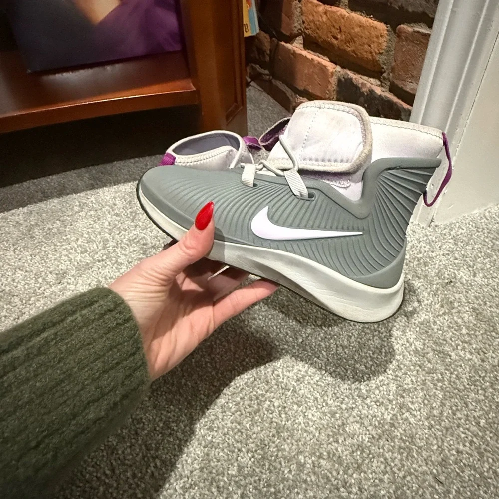 Nike Gray and‎ White High-Top Sneakers